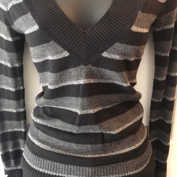 Express striped black/gray/silver sweater - Picture 3 of 6